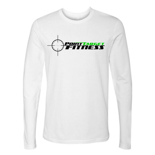 PTF LOGO CENTER CHEST - PREMIUM MEN'S/UNISEX L/S TEE - WHITE Thumbnail